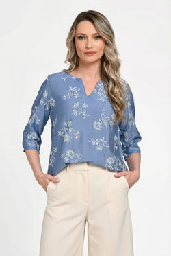 Bluză damă din bumbac cu imprimeu floral Eliza Natalee