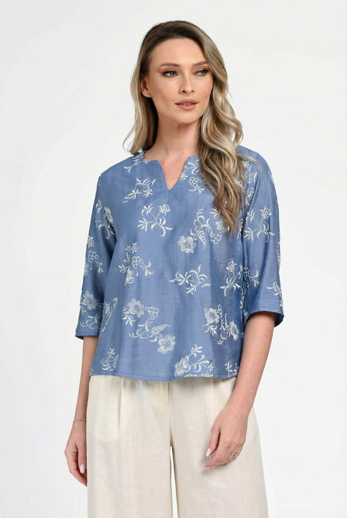 Bluză damă din bumbac cu imprimeu floral Eliza Natalee