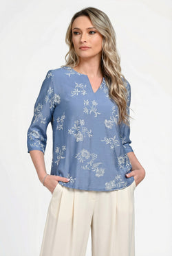Bluză damă din bumbac cu imprimeu floral Eliza Natalee