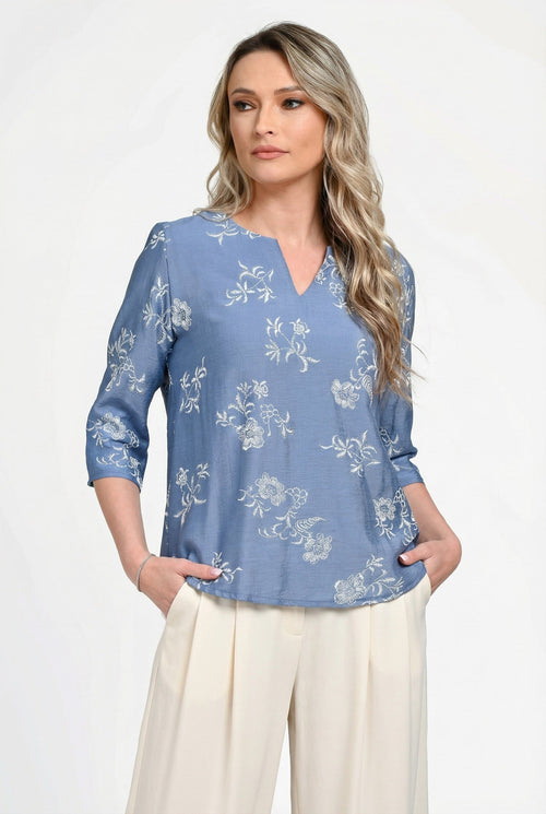 Bluză damă din bumbac cu imprimeu floral Eliza Natalee