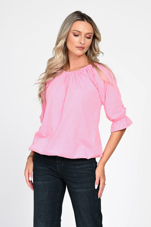 Bluză damă din bumbac cu mâneci bufante Celine Natalee Fashion