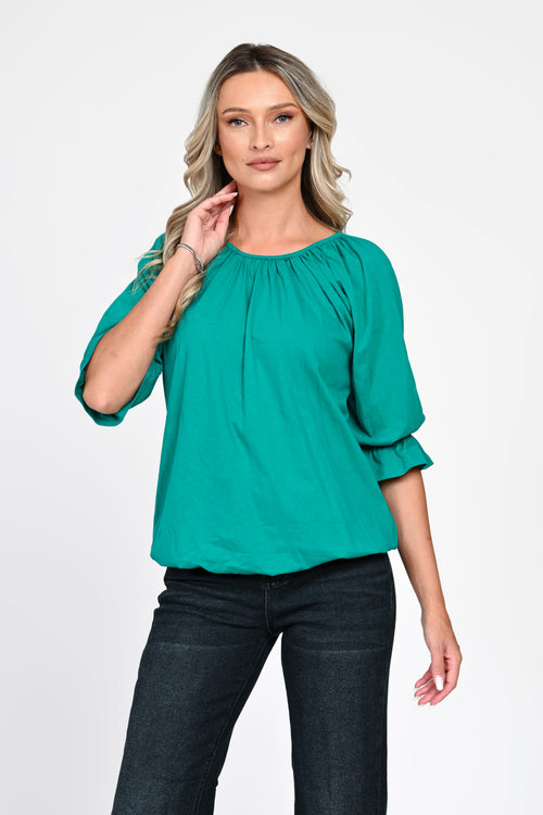 Bluză damă din bumbac cu mâneci bufante Celine Natalee Fashion