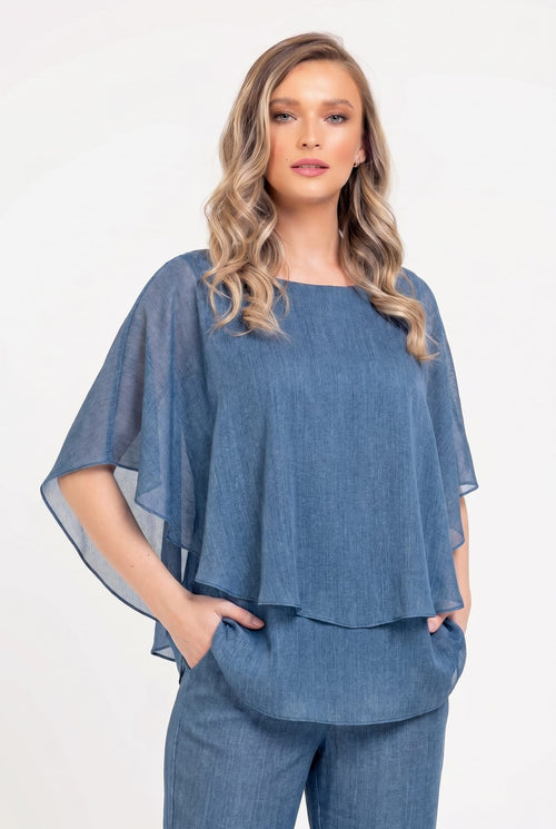 Bluză damă din voal denim Serena Natalee