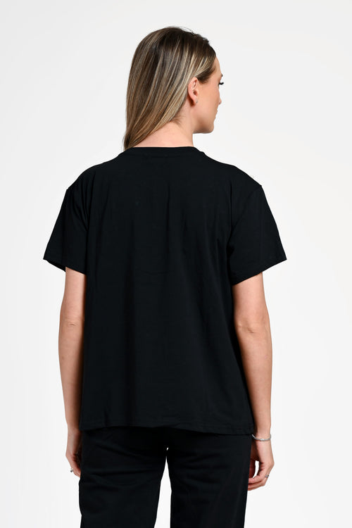 Bluză damă elegantă Bianca neagră cu aplicații perle și strasuri Natalee