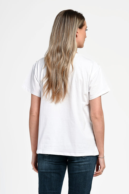 Bluză damă elegantă Diana albă cu aplicații strălucitoare Natalee Fashion