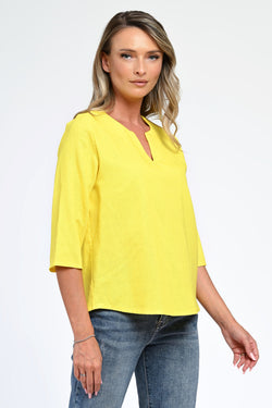 Bluză damă galben-lime cu croială dreaptă – Liora Natalee Fashion