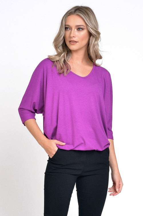 Natalee Fashion Bluză Bluza dama in V purple Ernestina