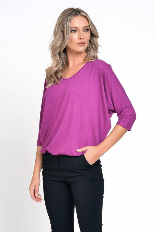 Natalee Fashion Bluză Bluza dama in V purple Ernestina