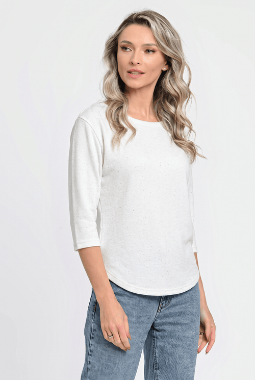 Bluză damă ivoire cu paiete discrete Eliana Natalee