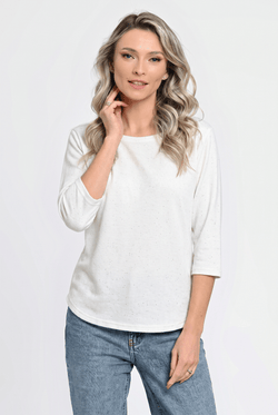 Bluză damă ivoire cu paiete discrete Eliana Natalee