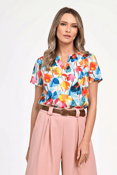 Bluză damă multicoloră cu imprimeu floral Elara Natalee
