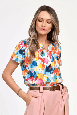 Bluză damă multicoloră cu imprimeu floral Elara Natalee