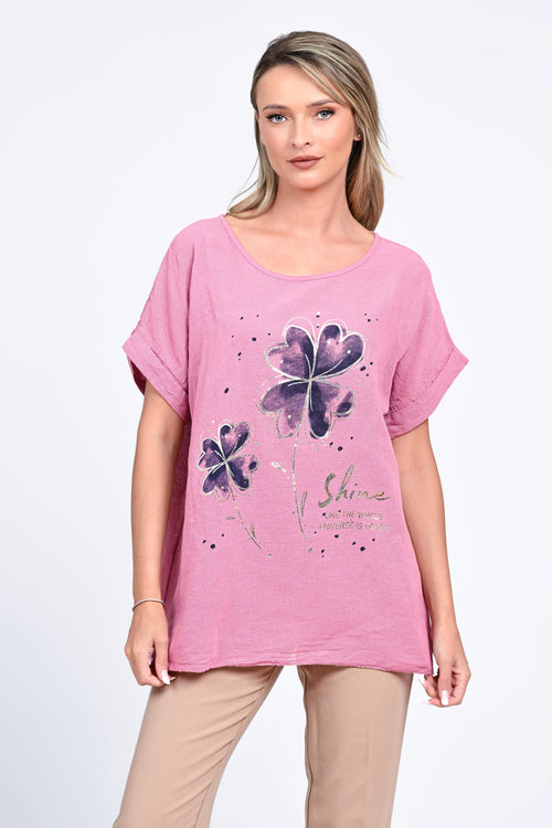 Bluza damă roz cu imprimeu floral Iris Natalee
