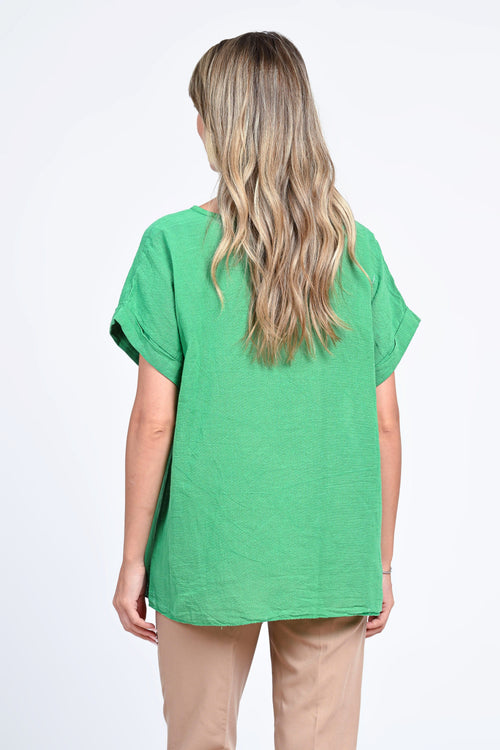 Bluza damă verde cu imprimeu floral Iris Natalee Fashion