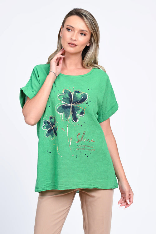 Bluza damă verde cu imprimeu floral Iris Natalee Fashion