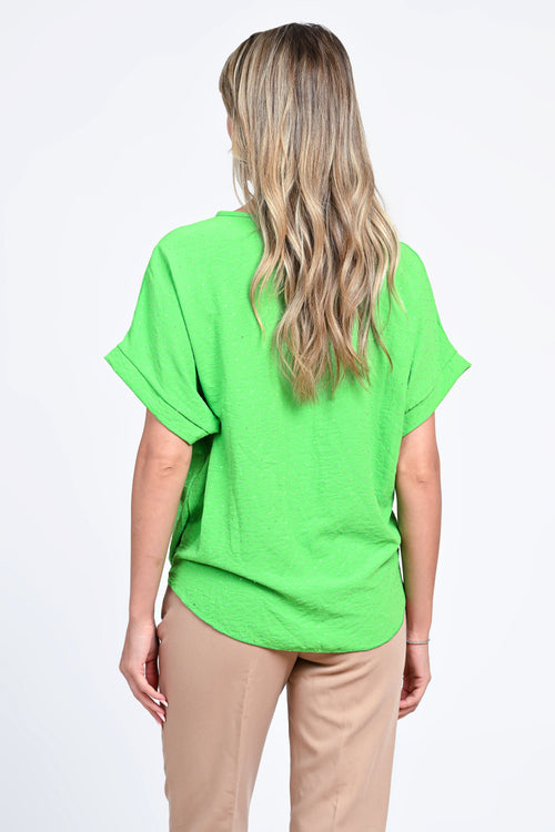 Bluza damă verde cu nod lateral Eliza Natalee Fashion