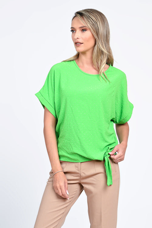 Bluza damă verde cu nod lateral Eliza Natalee Fashion