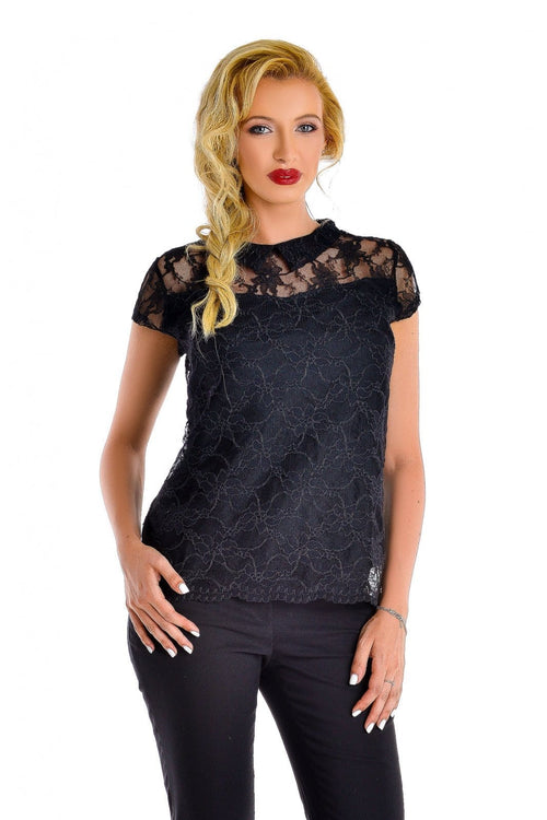 Natalee Fashion Bluză Bluza dantela negra