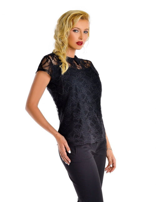 Natalee Fashion Bluză Bluza dantela negra