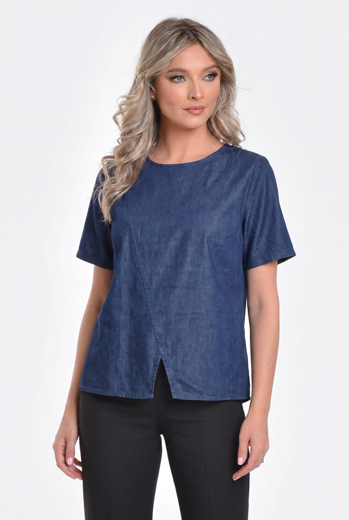 Bluză denim bleumarin Elena Natalee