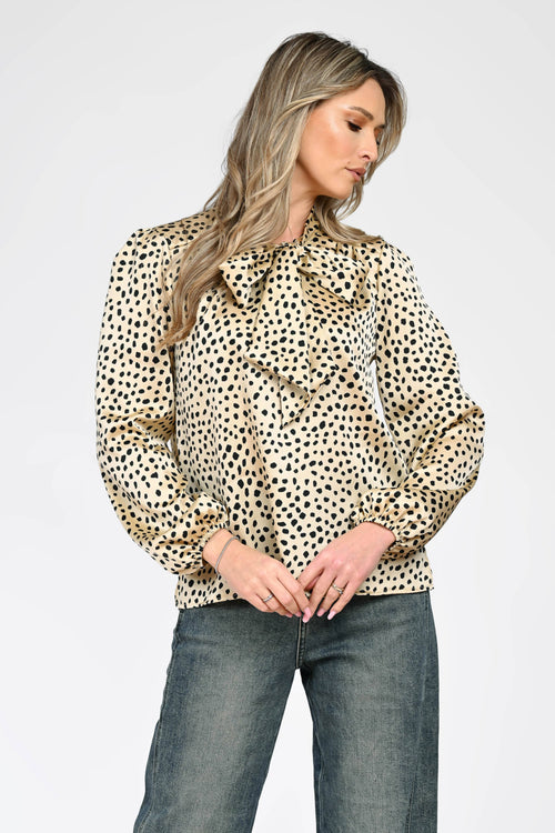 Bluză elegantă cu imprimeu animal print dama Sofia Natalee Fashion