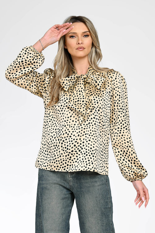 Bluză elegantă cu imprimeu animal print dama Sofia Natalee Fashion