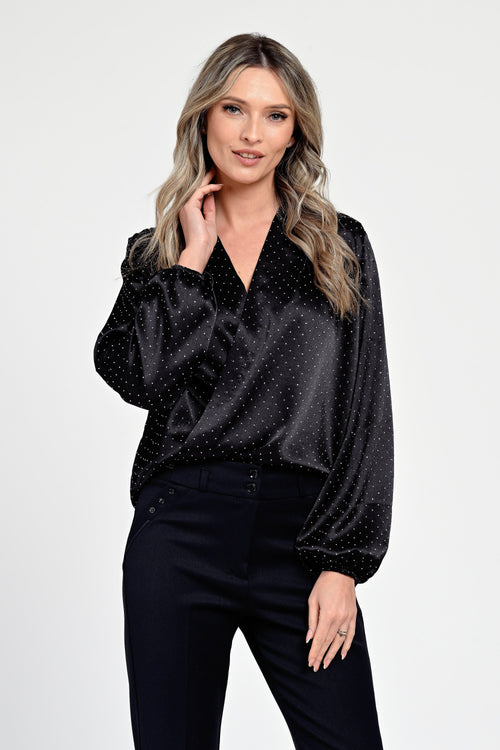 Bluza eleganta neagra Magda Natalee