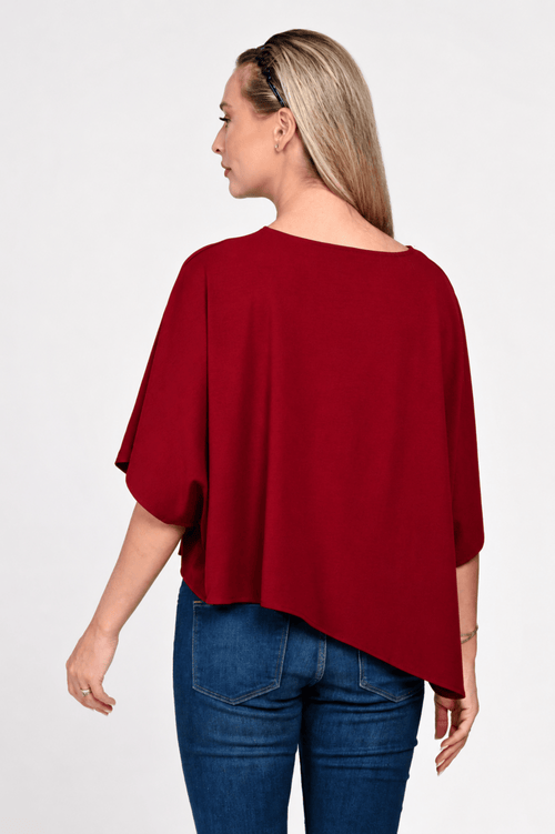 Bluza Eranthe asimetrica burgundy ONE SIZE Eranthe