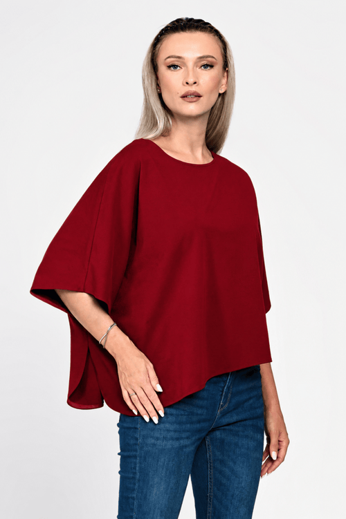 Bluza Eranthe asimetrica burgundy ONE SIZE Eranthe