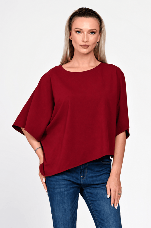 Bluza Eranthe asimetrica burgundy ONE SIZE Eranthe
