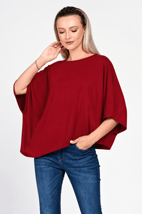 Bluza Eranthe asimetrica burgundy ONE SIZE Eranthe