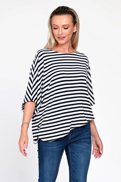 Bluza Eranthe asimetrica in dungi ONE SIZE Eranthe
