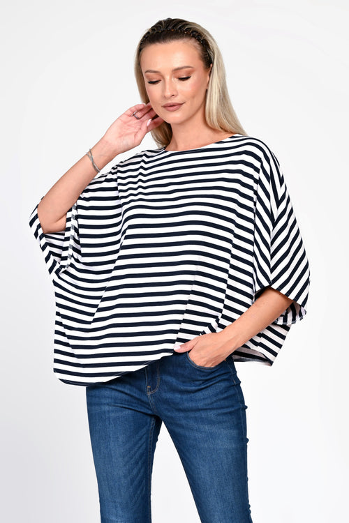 Bluza Eranthe asimetrica in dungi ONE SIZE Eranthe