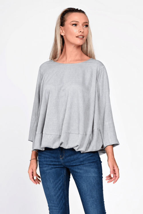 Bluza Eranthe baloon style gri melange Eranthe