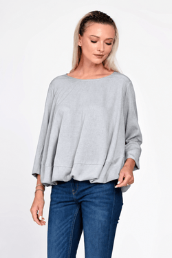 Bluza Eranthe baloon style gri melange Eranthe