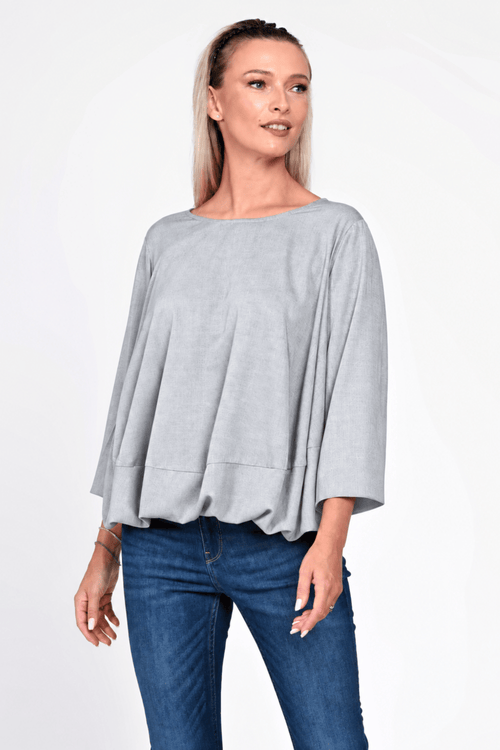 Bluza Eranthe baloon style gri melange Eranthe