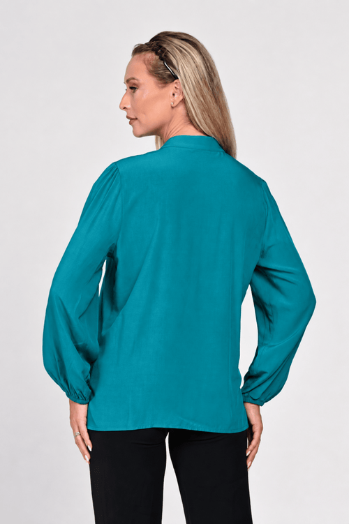 Bluza Eranthe eleganta turcoaz Eranthe
