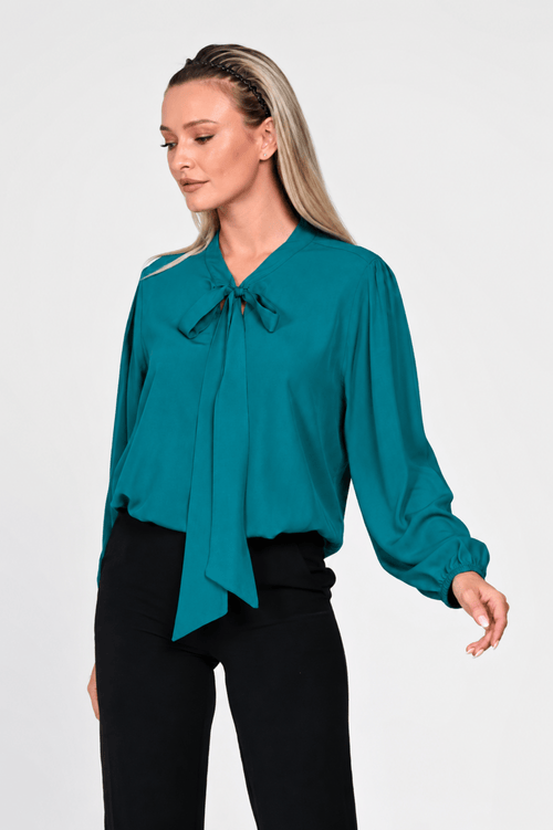 Bluza Eranthe eleganta turcoaz Eranthe