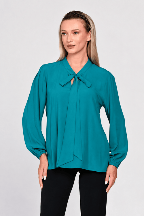 Bluza Eranthe eleganta turcoaz Eranthe