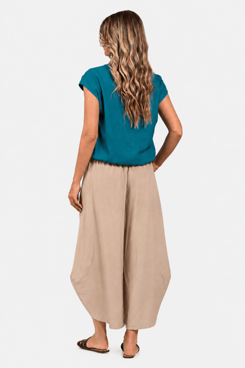Bluza Eranthe kimono din in turcoaz Eranthe
