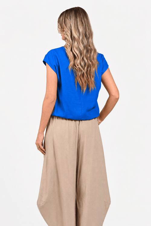 Bluza kimono din in albastra Eranthe