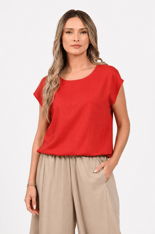 Bluza kimono din in rosie Eranthe