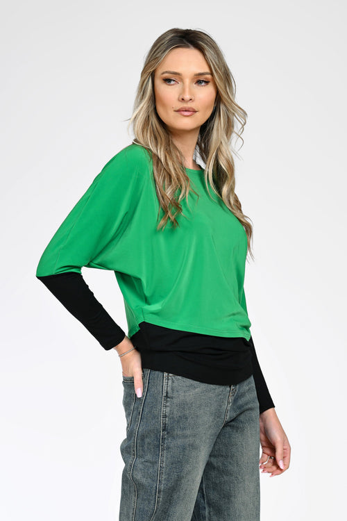 Bluză lejeră verde dama Irina Natalee Fashion