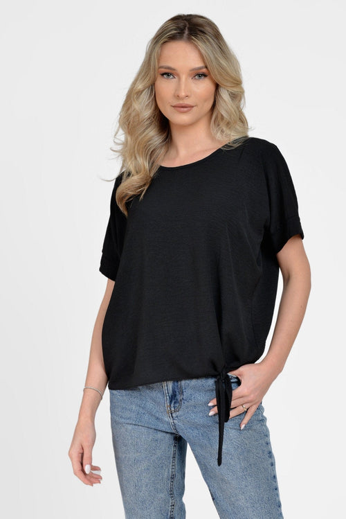 Natalee Fashion Bluză Bluza negru casual lejera Arianthe