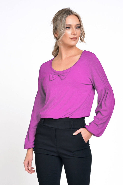 Natalee Fashion Bluză Bluza purple cu fundita Ingrid