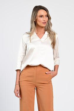 Bluză satinatã crem Isabela Natalee