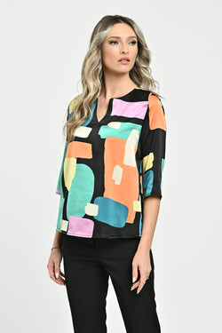 Bluză tip cămașă multicolor Aurora Natalee Fashion