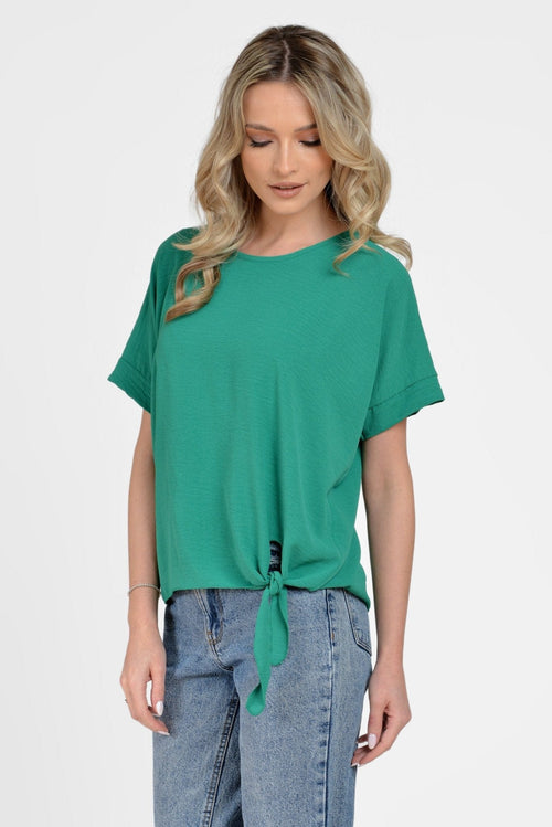 Natalee Fashion Bluză Bluza verde casual lejera  Antanasia