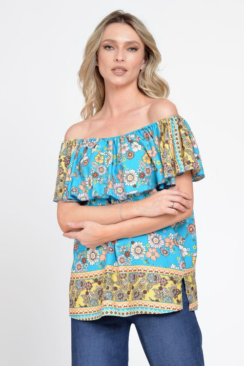 Natalee Fashion Bluză Bluza voal viscoza turqoise Damaris