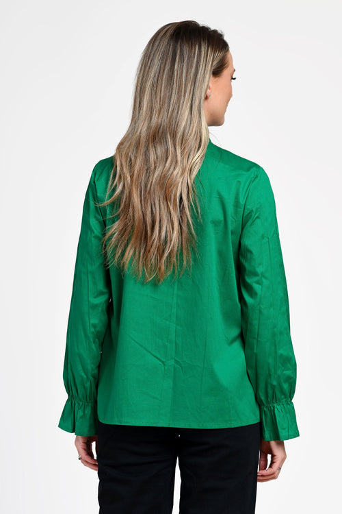 Cămașă damă verde cu nasturi decorativi Isadora Natalee Fashion